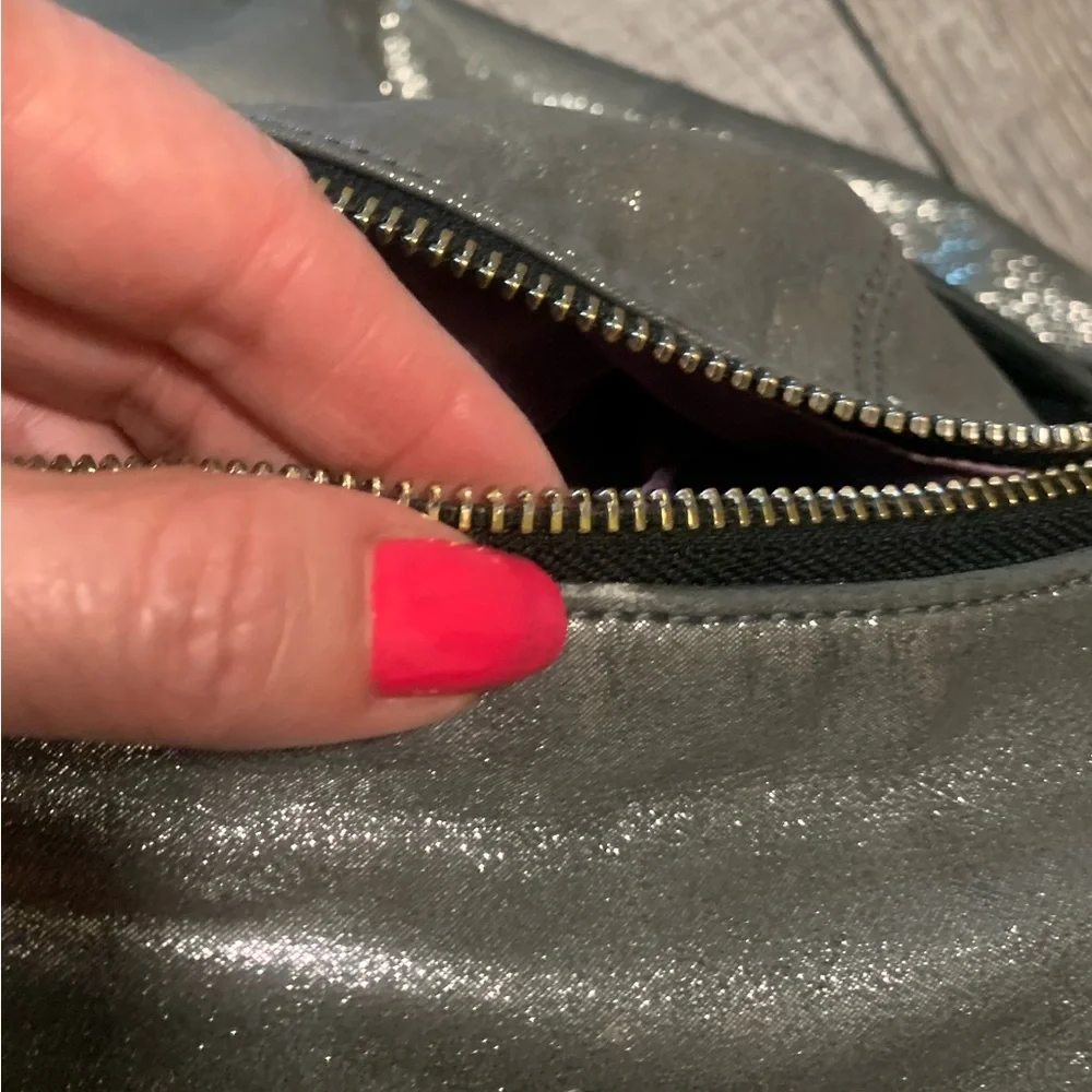 Coach Metallic Silver Poppy Hobo Bag